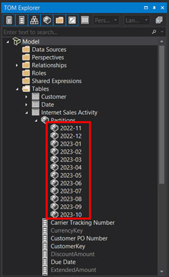 omnidata updating partitions in power bi