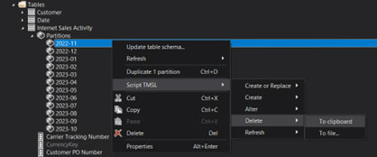 omnidata updating partitions in power bi